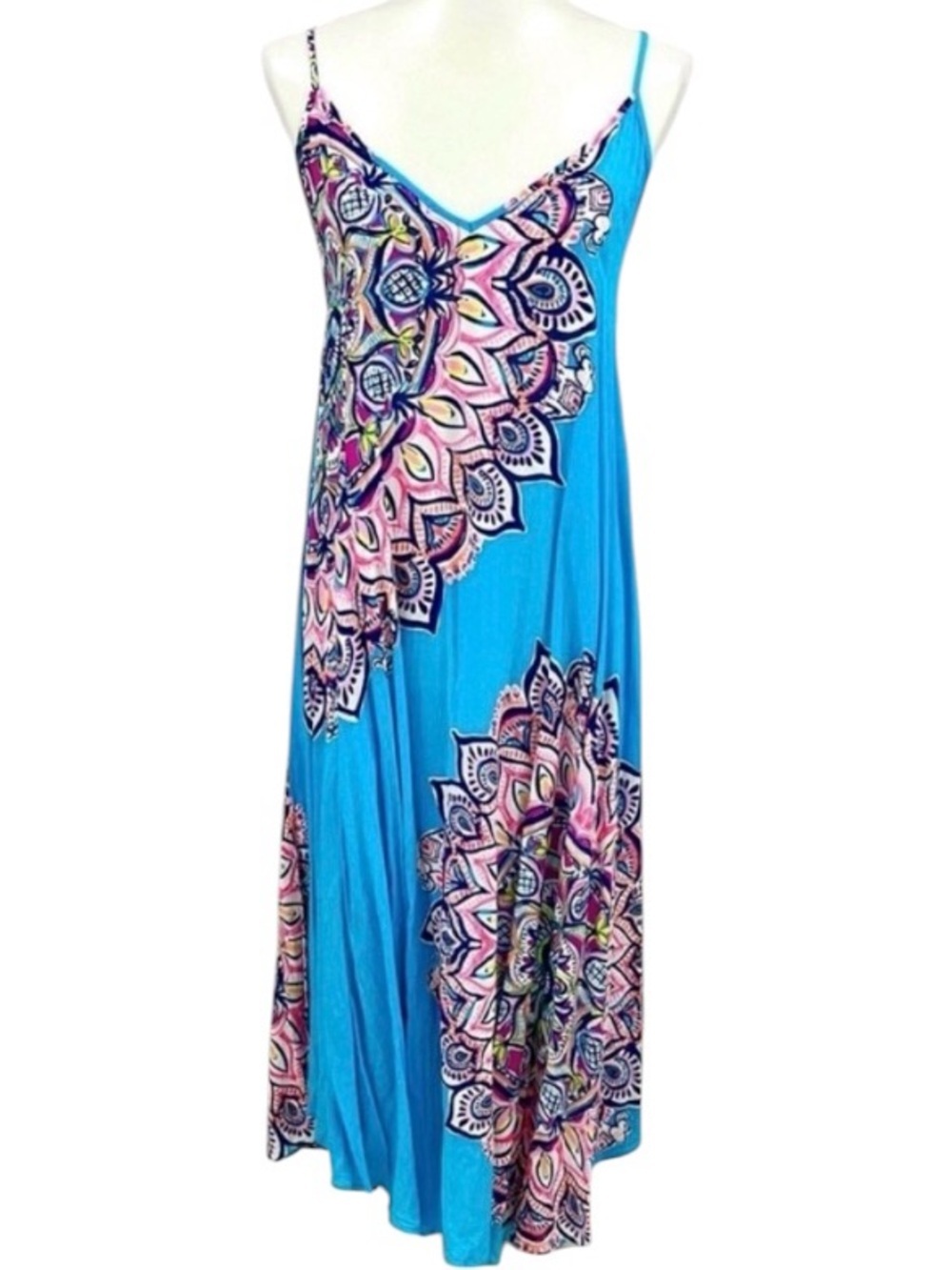 Lilly Pulitzer Rilee Teal Aqua Turquoise Beach Mandala Pineapple Midi Maxi Dress